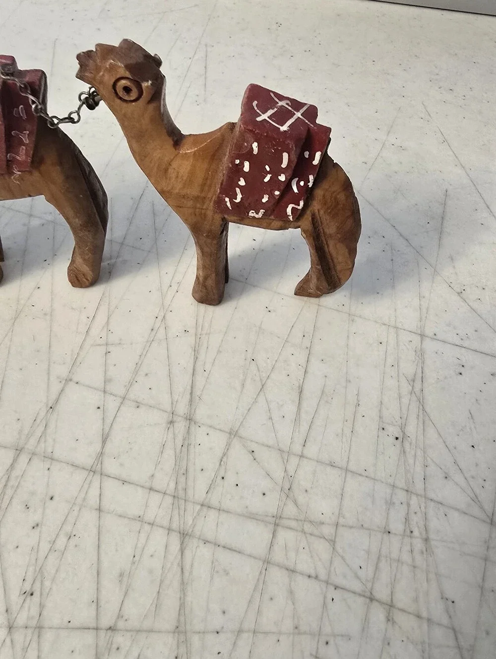 VTG Bethlehem Camel Olive Wood Hand Carved  Figurines 2 Donkeys 3 Camel READ